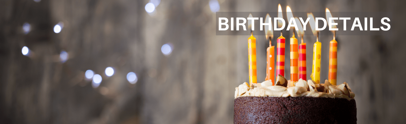 BUY BIRTHDAY DETAILS